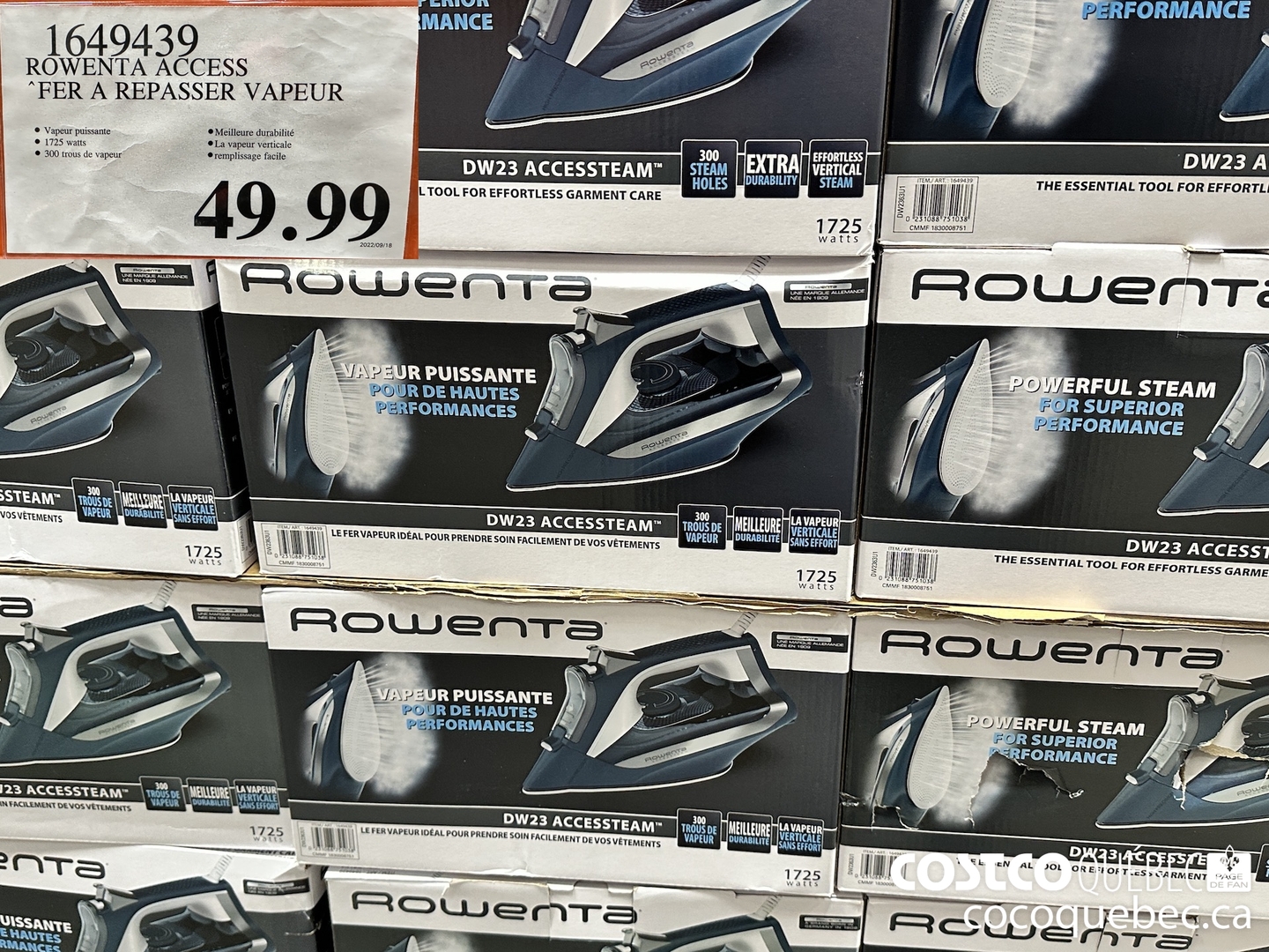 1649439 ROWENTA ACCESS FER A REPASSER VAPEUR  $49.99