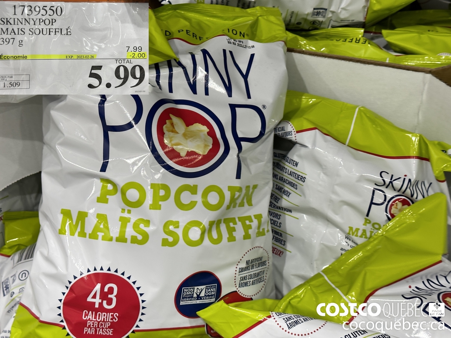 1739550 SKINNYPOP , MAIS SOUFFLE  ($2.00 INSTANT SAVINGS EXPIRES ON 2023-02-26) $5.99