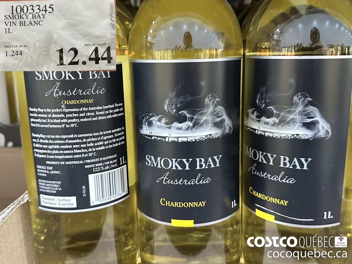 1003345 SMOKY BAY a BLANC PRIX PAR 100 ML PRIX DE VENTE $12.44