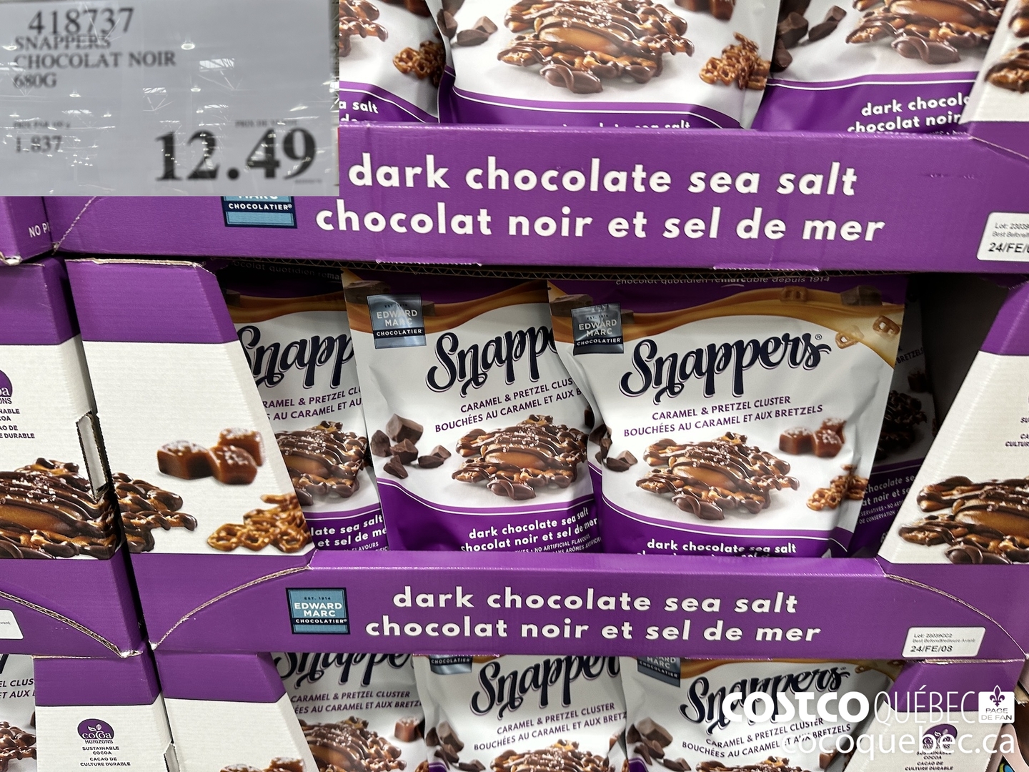 418737 SNAPPER CHOCOLAT NOIR 680G $12.49