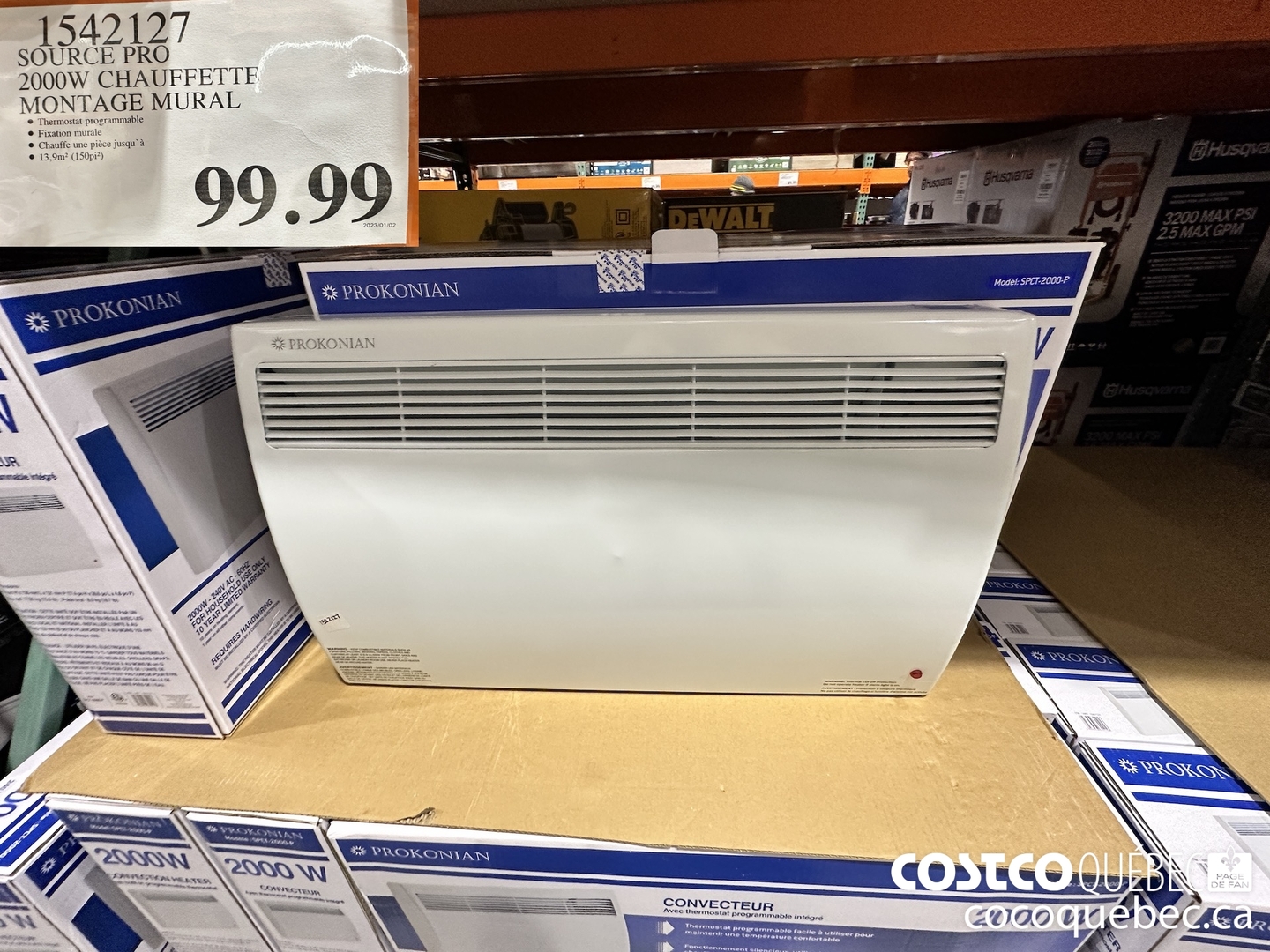 1542127 SOURCE PRO 2000W CHAUFFETTE MONTAGE MURAL  $99.99