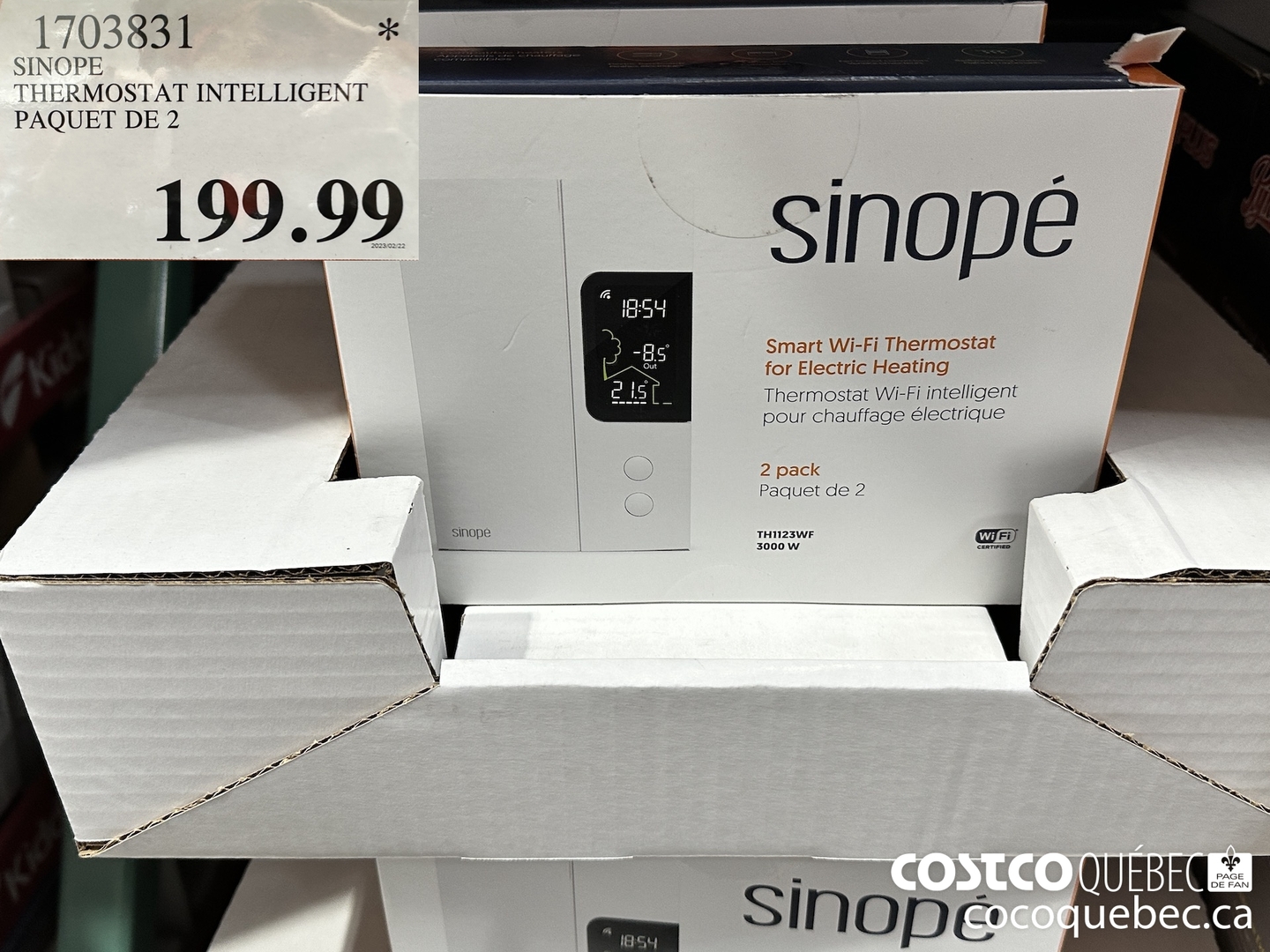 1703831 SiNOPE THERMOSTAT INTELLIGENT PAQUET DE 2  $199.99
