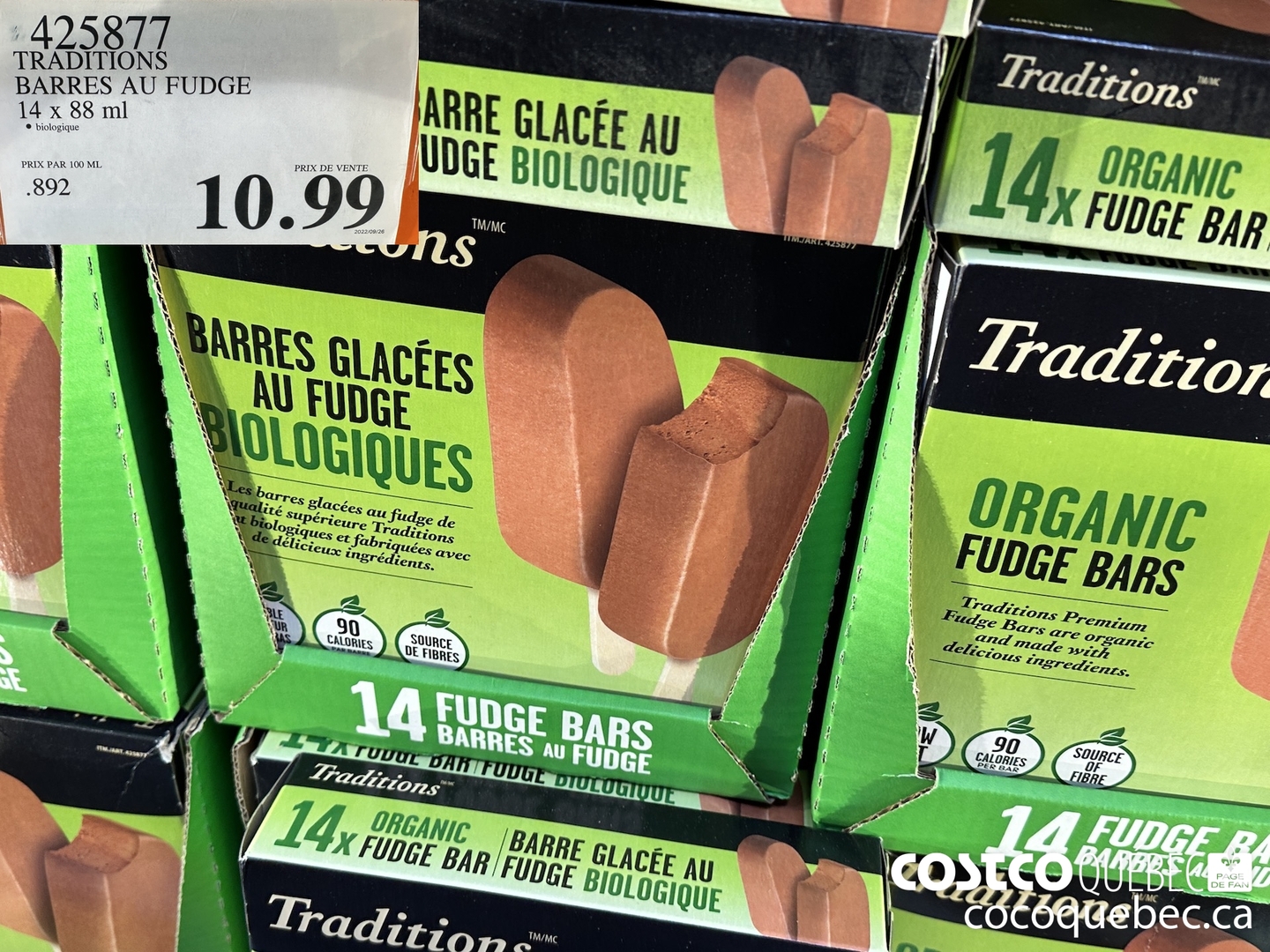 425877 TRADITIONS BARRES AU FUDGE 14 x 88 ml  $10.99