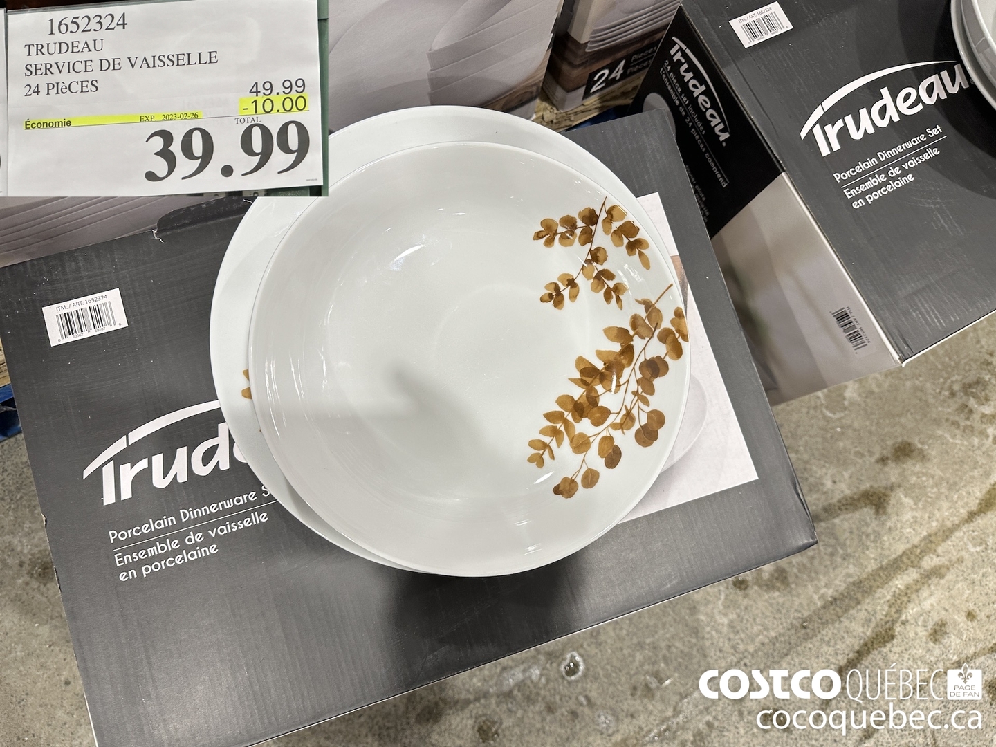 1652324 TRUDEAU SERVICE DE VAISSELLE 24 PIECES ($10.00 INSTANT SAVINGS EXPIRES ON 2023-02-26) $39.99