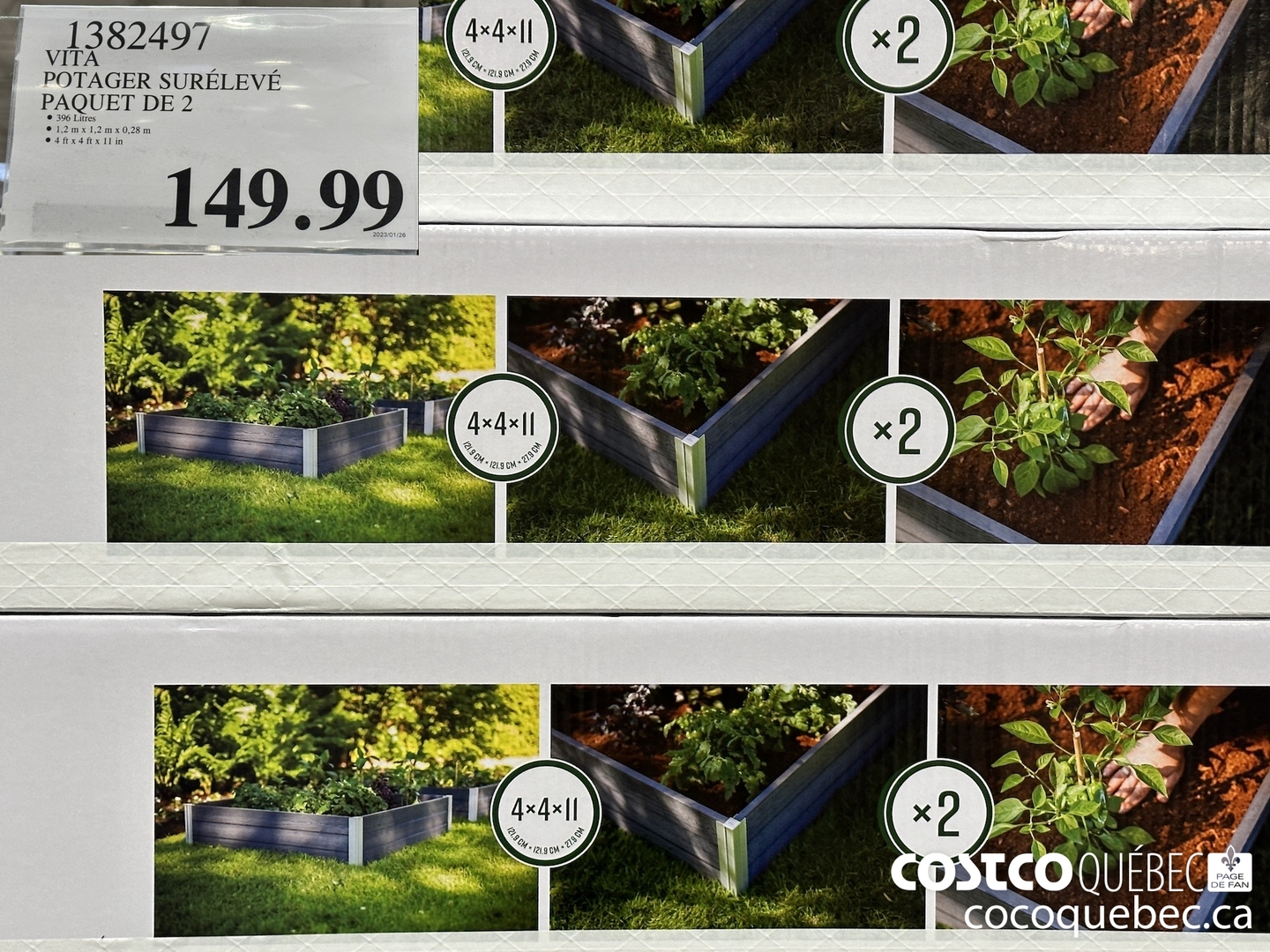 1382497 VITA POTAGER SURELEVE PAQUET DE 2  $149.99