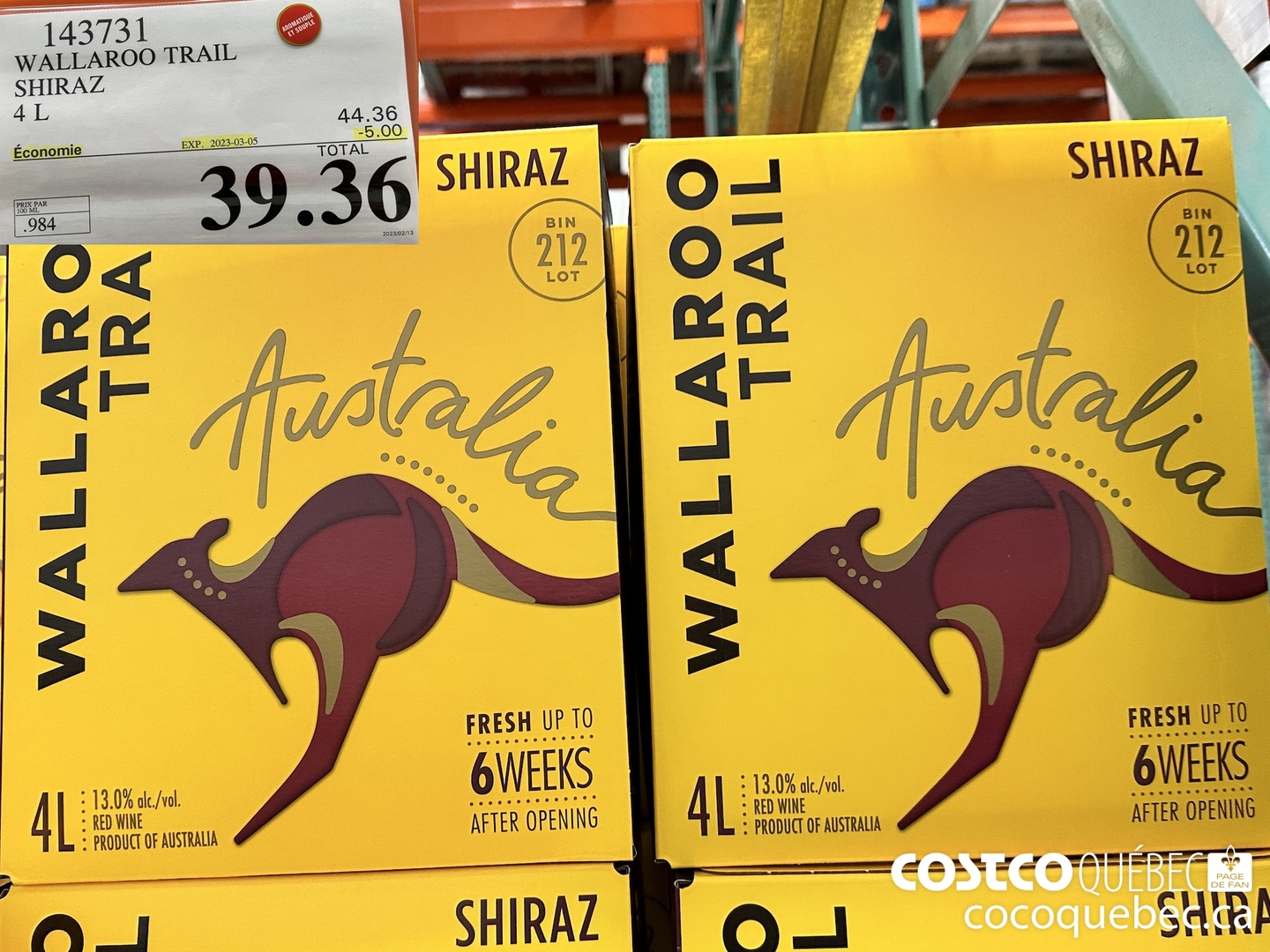 143731 WALLAROO TRAIL SHIRAZ PRIX PAR M 12/18  ($5.00 INSTANT SAVINGS EXPIRES ON 2023-03-05) $39.36