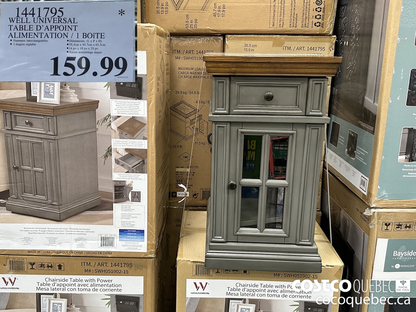 1441795 WELL UNIVERSAL TABLE D' APPOINT ALIMENTATION | 1 BOITE $159.99