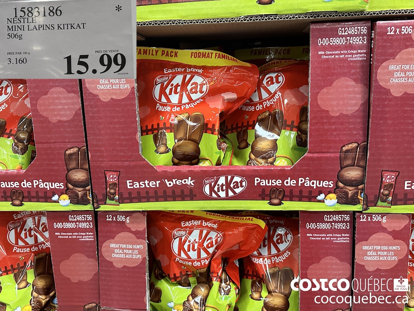 1583186 NESTLE MENT LAPINS KITKAT 506g $15.99