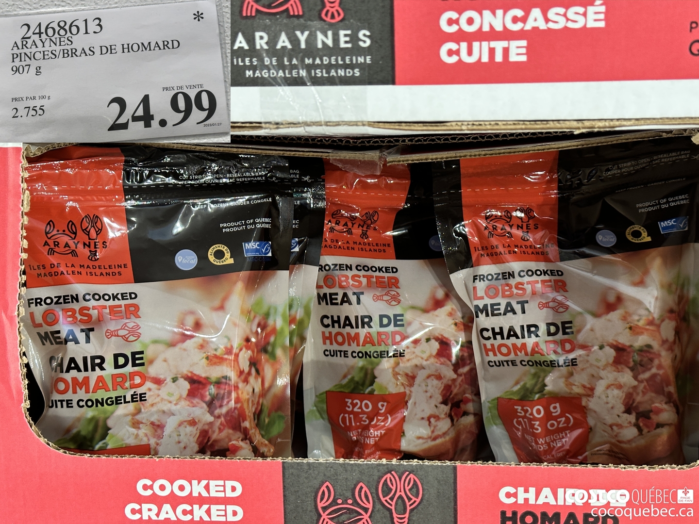 2468613 ARAYNES AKCES/BRAS DE HOMARD 907 g $24.99