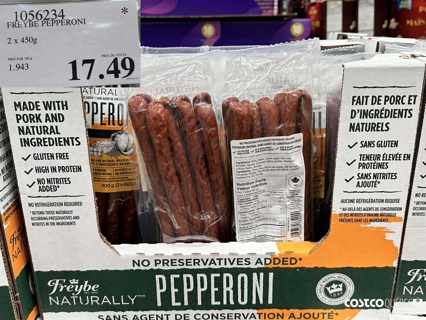 1056234 FREYBE . EPPERONI 2 x 450g $17.49