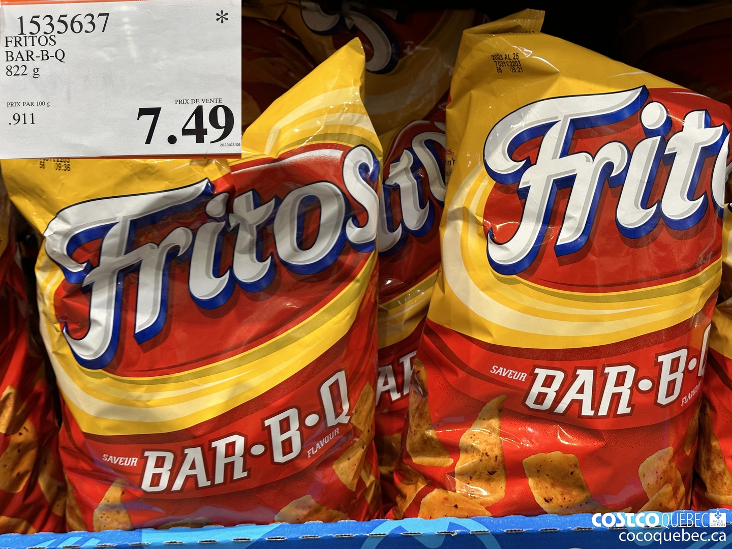 1535637 FRITOS BAR-B-Q 622 2 $7.49