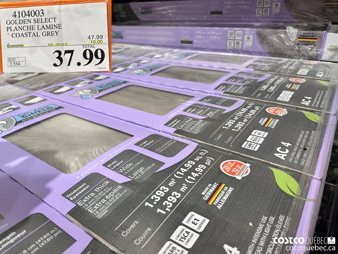 4104003 GOLDEN SELECT | PLANCHE LAMINE | COASTAL GREY | ($10.00 INSTANT SAVINGS EXPIRES ON 2023-04-30) $37.99