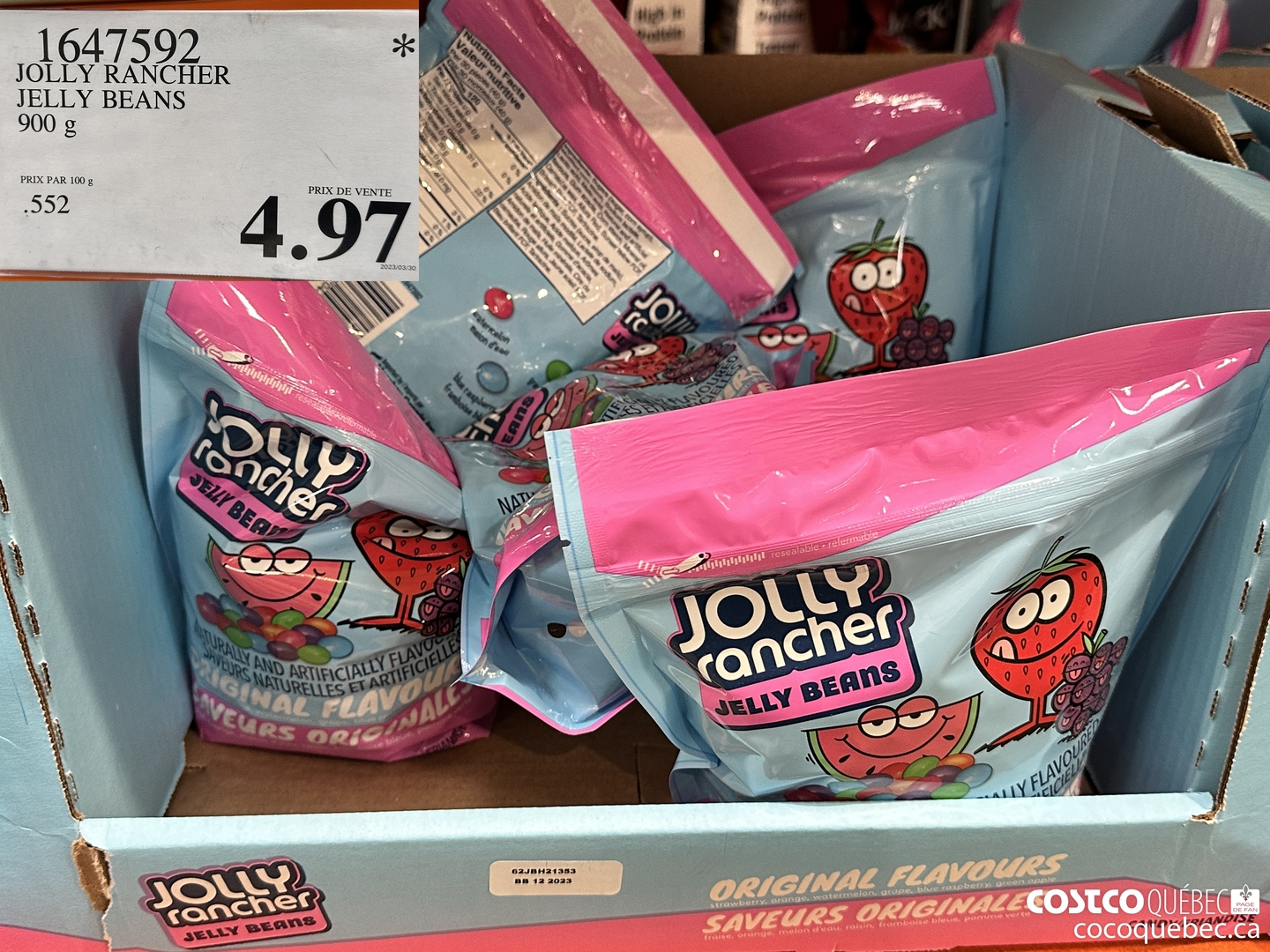 1647592 JOLLY RANCHER JELLY BEANS 900G $4.97