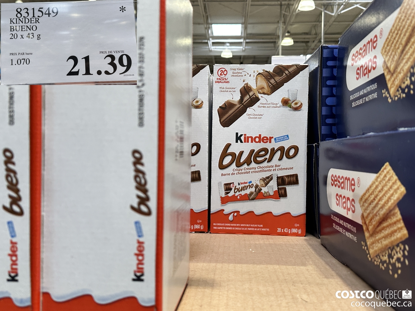 831549 KINDER BUENO 20 x 43 g $21.39
