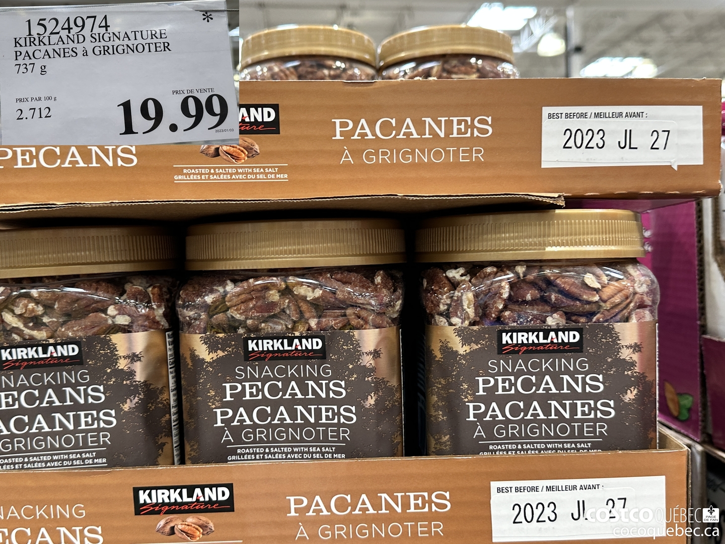 1524974 KIRKLAND SIGNATURE PACANES A GRIGNOTER $19.99