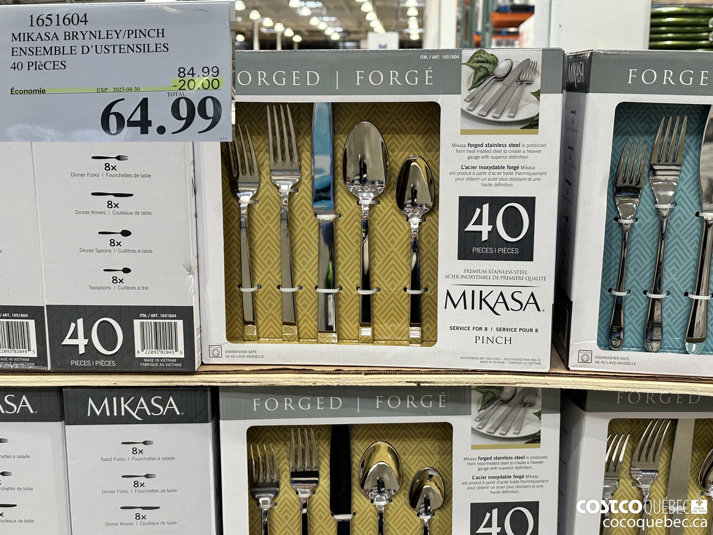 1651604 MIKASA BRYN LEY/ PINCH ENSEMBLE D'USTENSILES 40 PIECES ($20.00 INSTANT SAVINGS EXPIRES ON 2023-04-30) $64.99