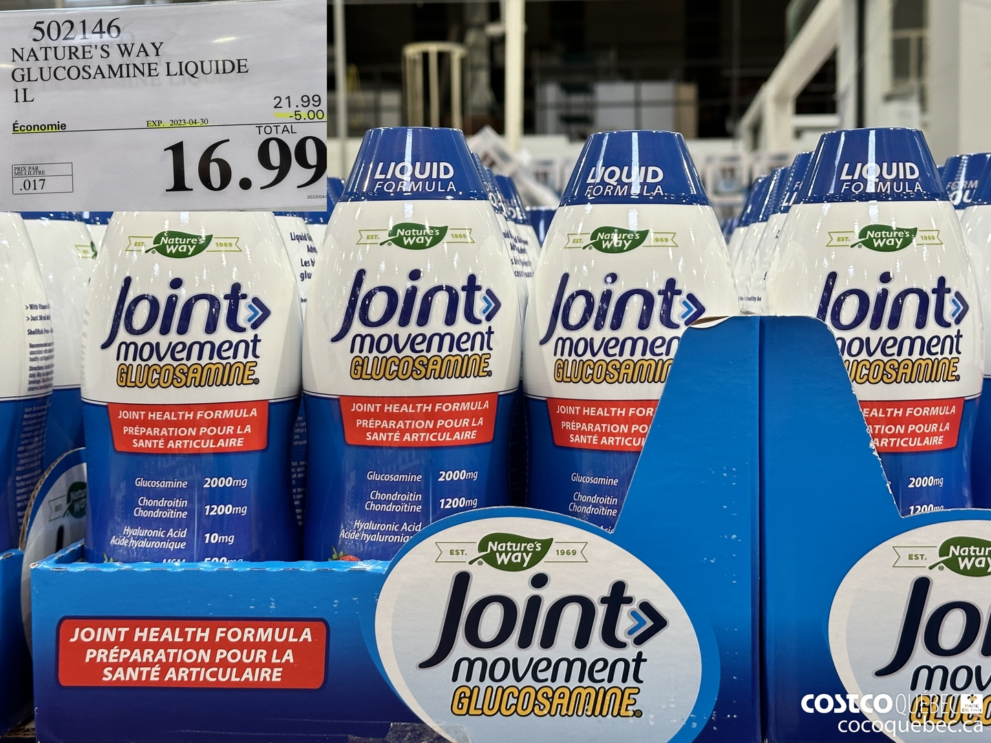 502146 NATURE'S WAY GLUCOSAMINE LIQUIDE 1L  ($5.00 INSTANT SAVINGS EXPIRES ON 2023-04-30) $16.99