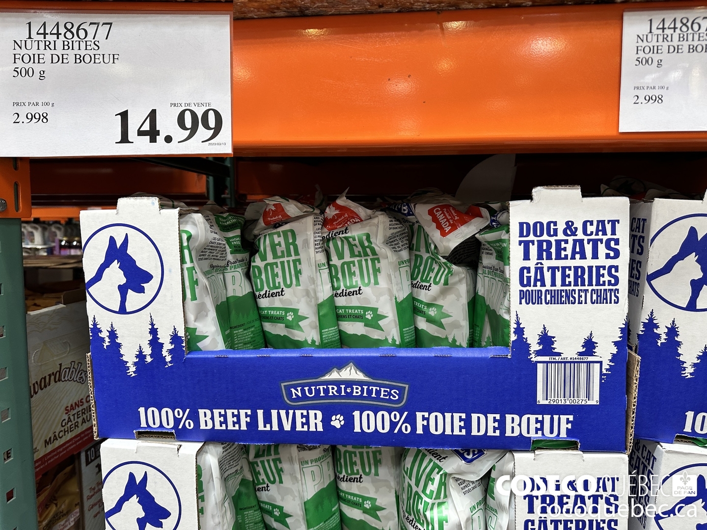 1448677 NUTRI BITES FOIE DE BOEUF $14.99