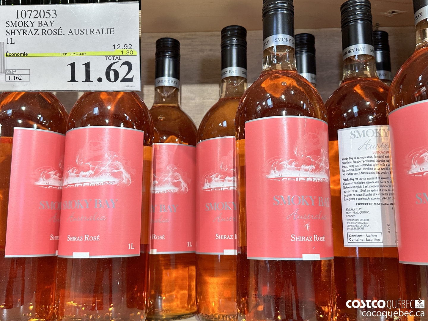 1072053 SMOKY BAY | SHYRAZ ROSE, AUSTRALIE ($1.30 INSTANT SAVINGS EXPIRES ON 2023-04-09) $11.62