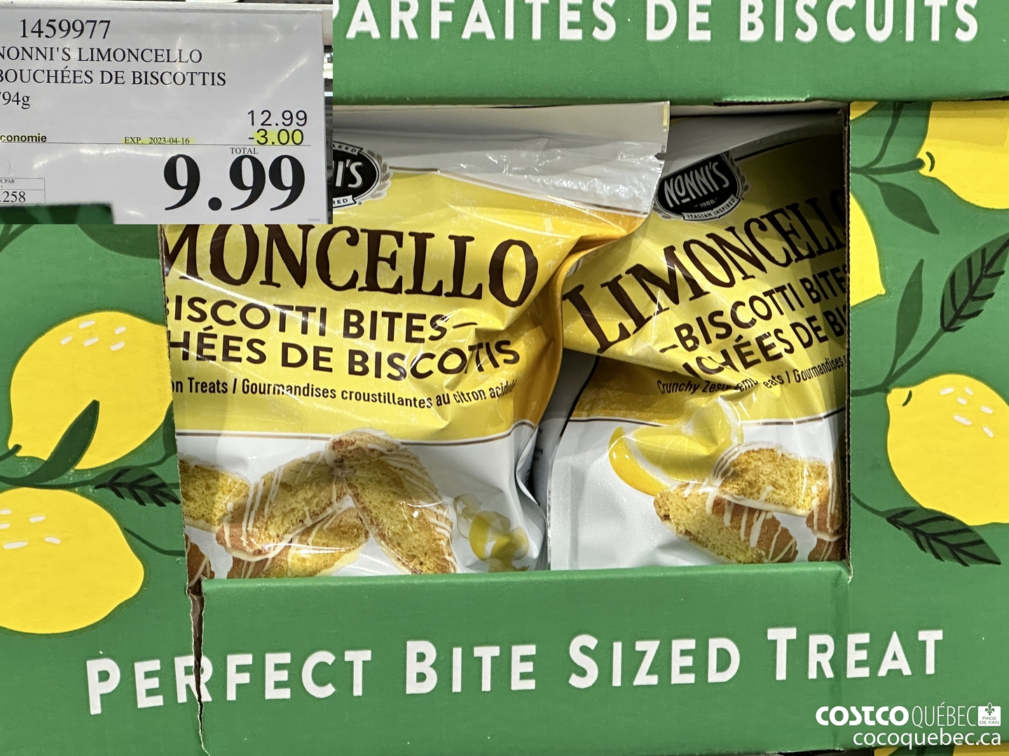 1459977 YONNI'S LIMONCELLO e 3OUCHEES DE BISCOTTIS ($3.00 INSTANT SAVINGS EXPIRES ON 2023-04-16) $9.99