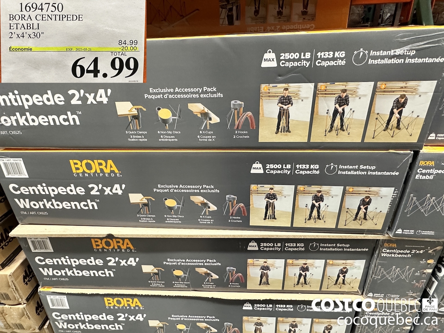 1694750 BORA CENTIPEDE ETABLI 2X42 X30  ($20.00 INSTANT SAVINGS EXPIRES ON 2023-05-21) $64.99