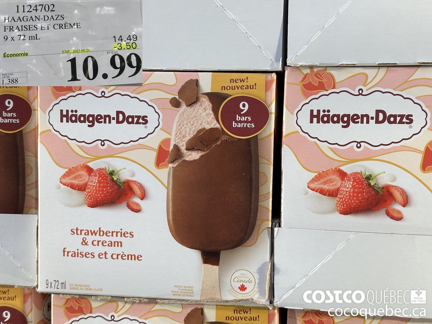 1124702 HAAGAN-DAZS FRAISES ET CREME  ($3.50 INSTANT SAVINGS EXPIRES ON 2023-05-21) $10.99