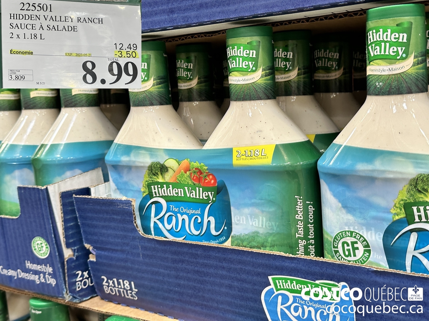 225501 HIDDEN VALLEY RANCH SAUCE A SALADE  ($3.50 INSTANT SAVINGS EXPIRES ON 2023-05-21) $8.99
