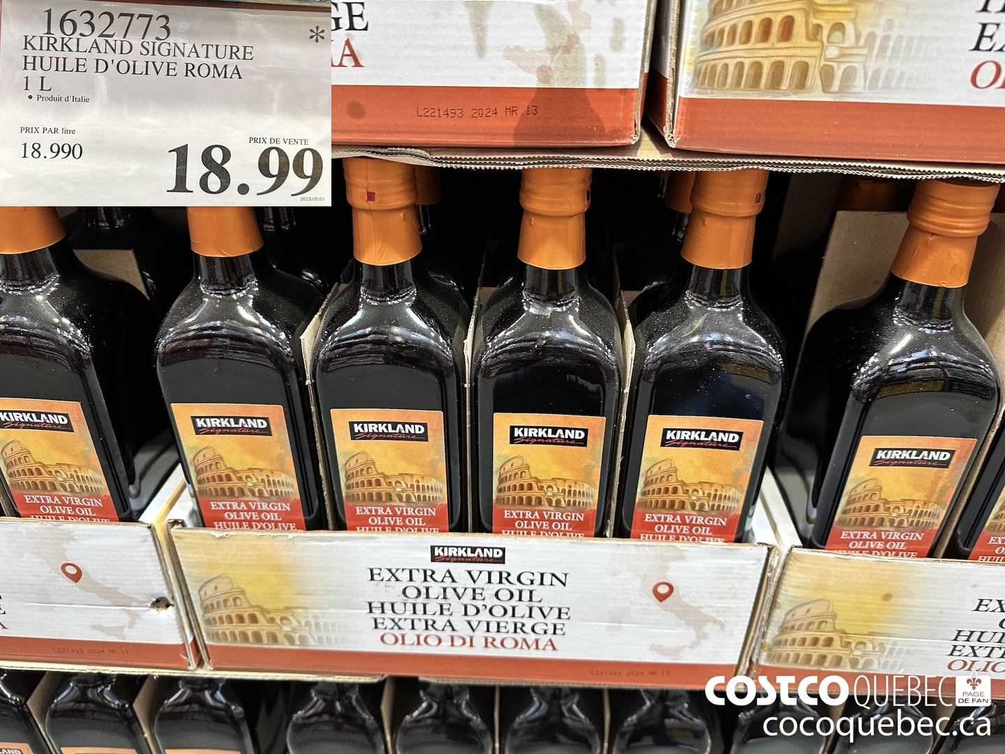 1632773 KIRKLAND SIGNATURE HUILE D'OLIVE ROMA $18.99