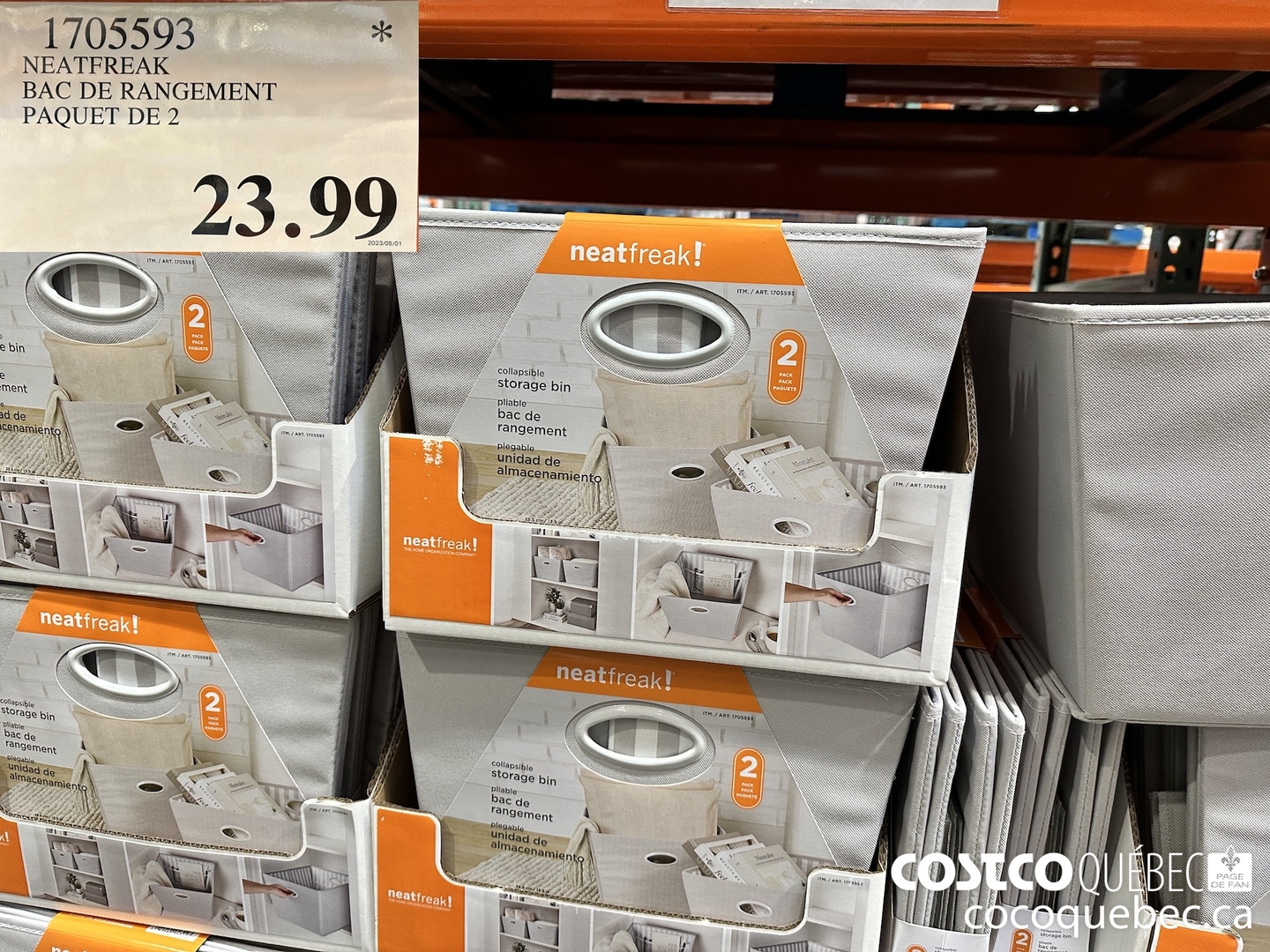 1705593 NEATFREAK BAC DE RANGEMENT $23.99