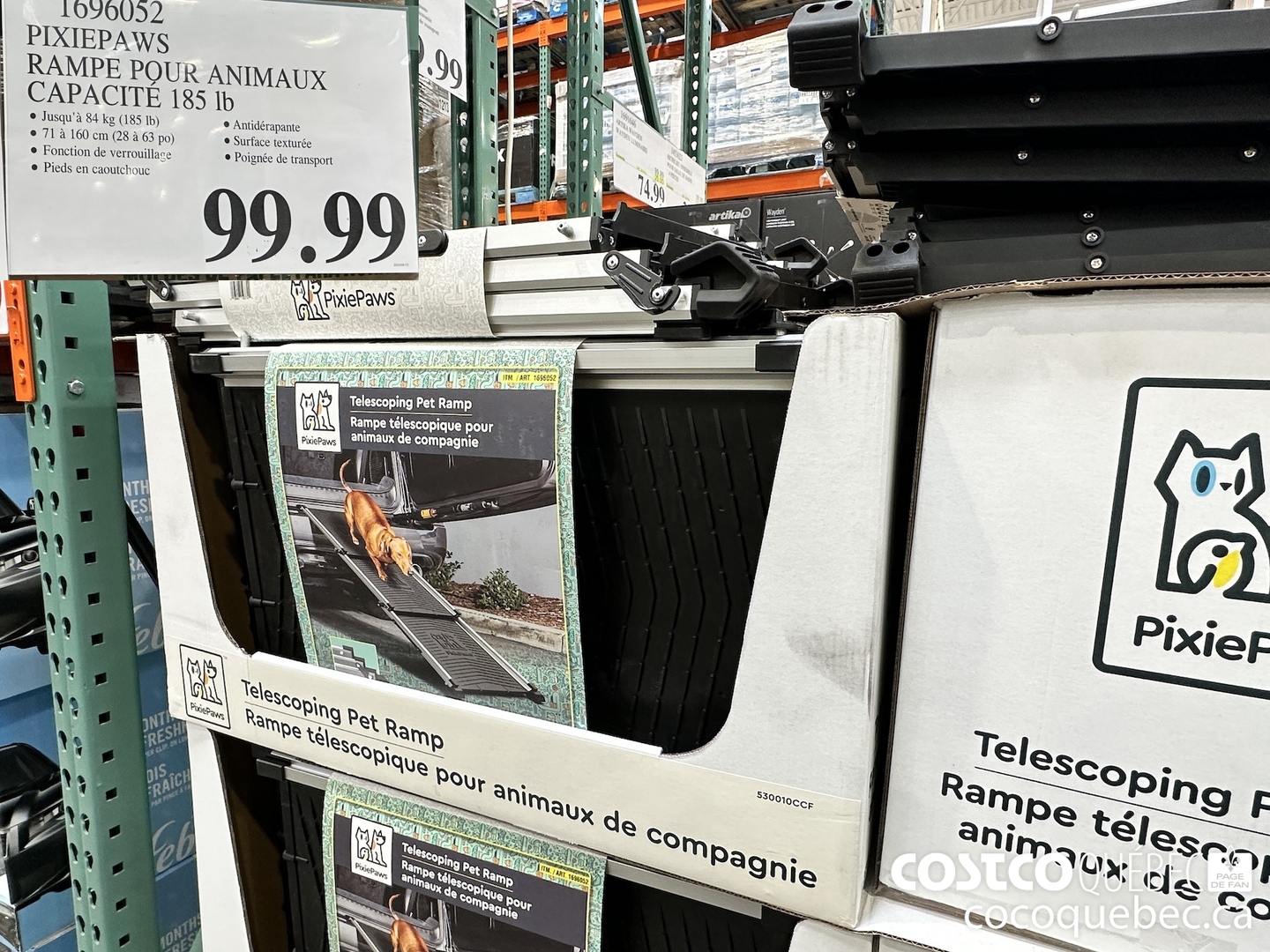 1696052 PIXTEPAWS RAMPE POUR ANIMAUX CAPACITE 185 Ib $99.99