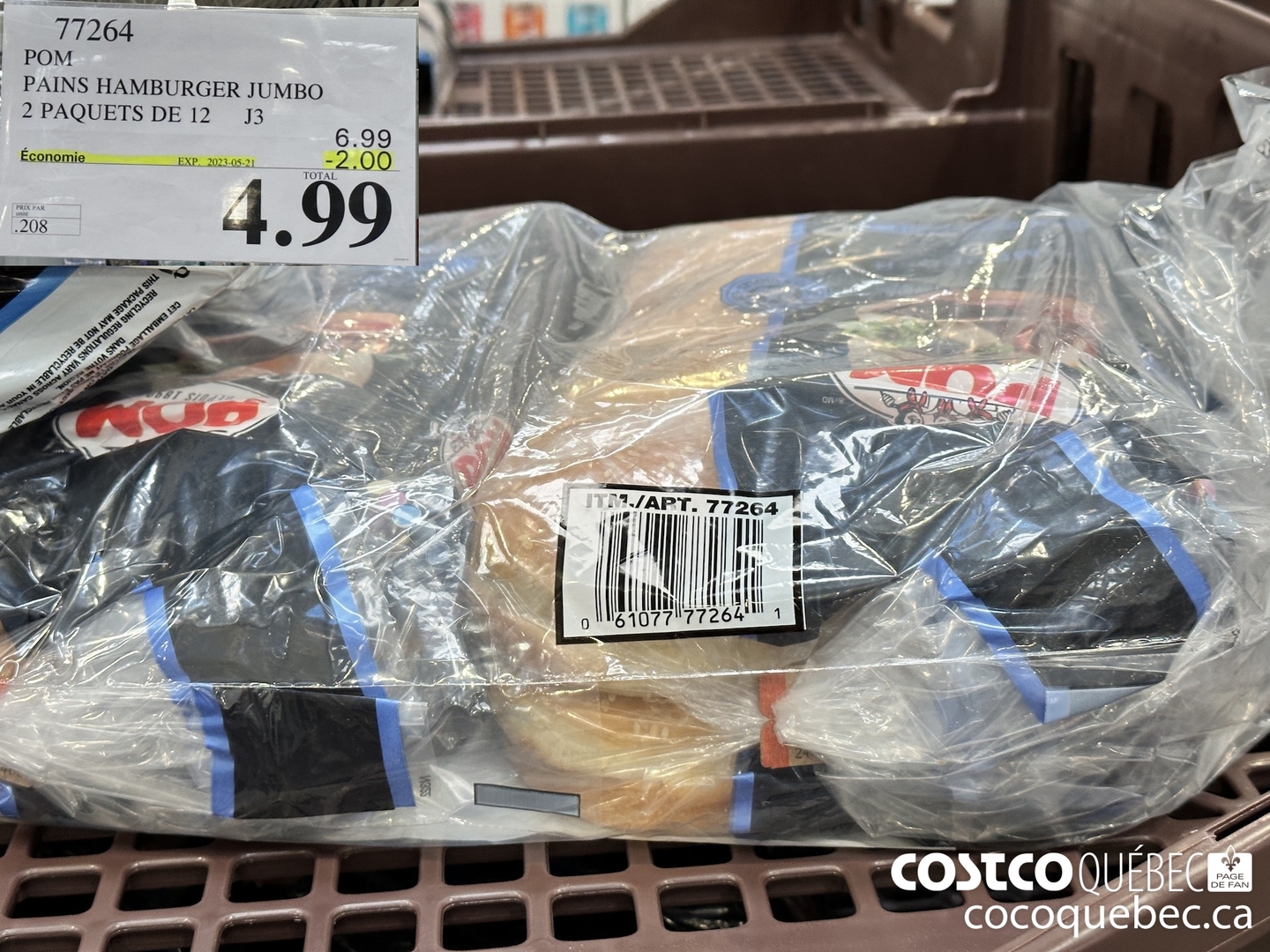 77264 POM PAINS HAMBURGER JUMBO 2 PAQUETS DE 12 ($2.00 INSTANT SAVINGS EXPIRES ON 2023-05-21) $4.99