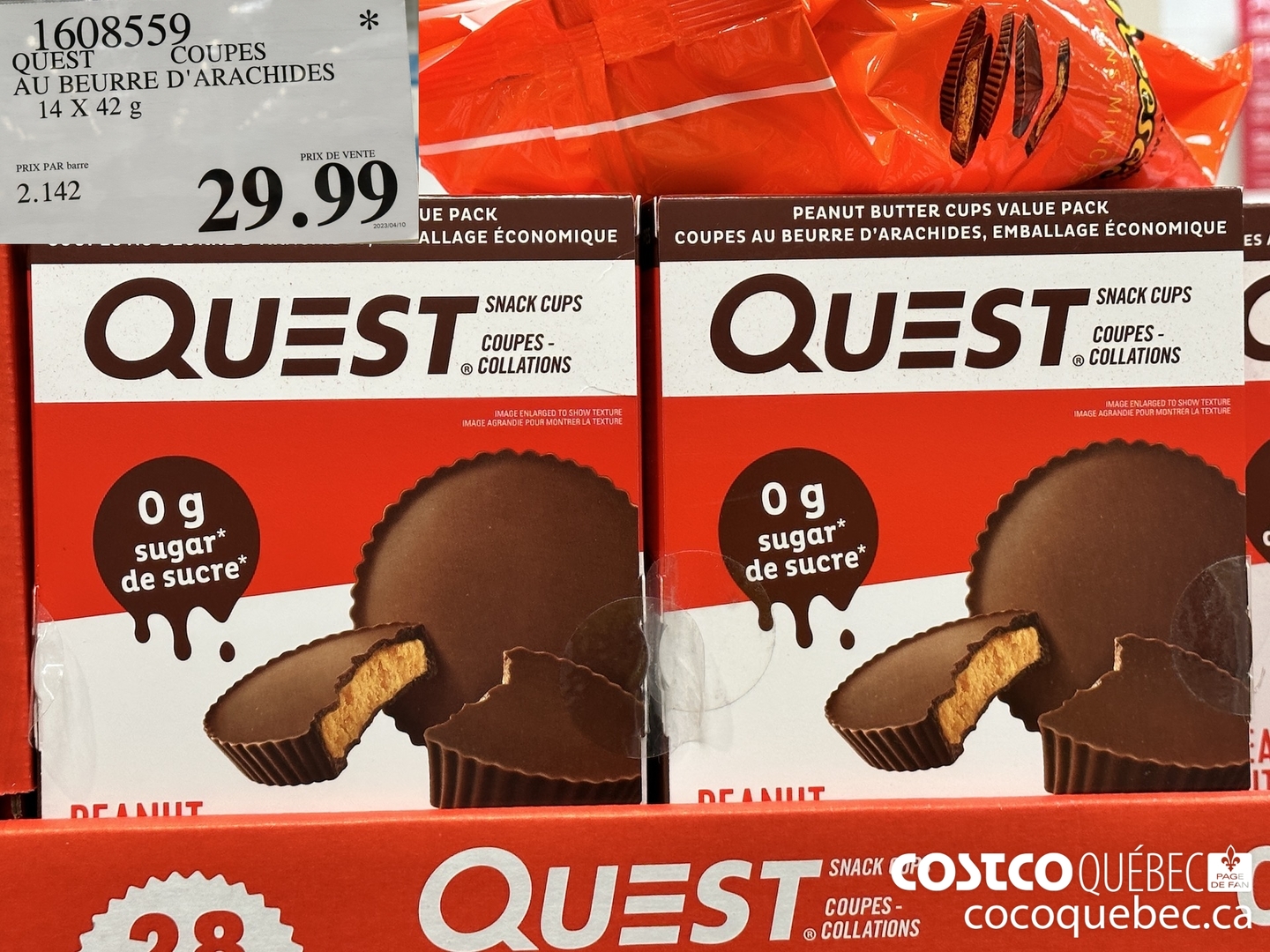 1608559 QUEST COUPES AU BFEURRE D'ARACHIDES 14X42  $29.99