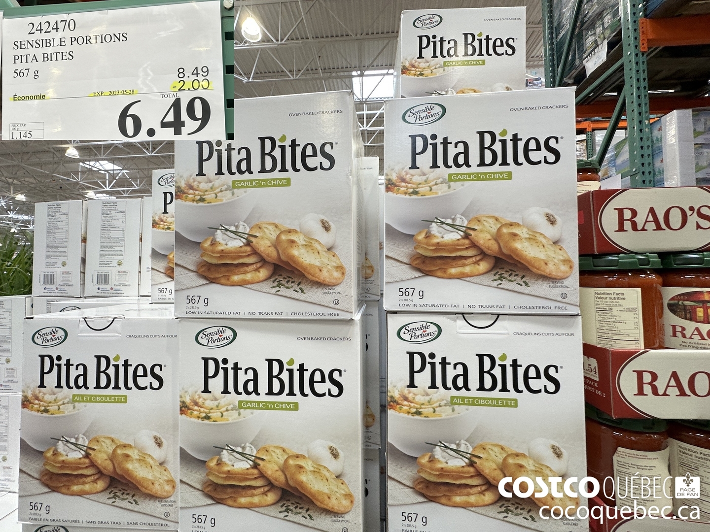 242470 SENSIBLE PORTIONS PITA BITES 567 g ($2.00 INSTANT SAVINGS EXPIRES ON 2023-05-28) $6.49