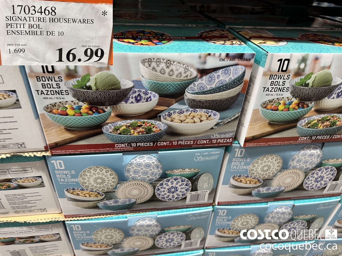 1703468 SIGNATURE HOUSEWARES PETIT BOL ENSEMBLE DE 10 $16.99