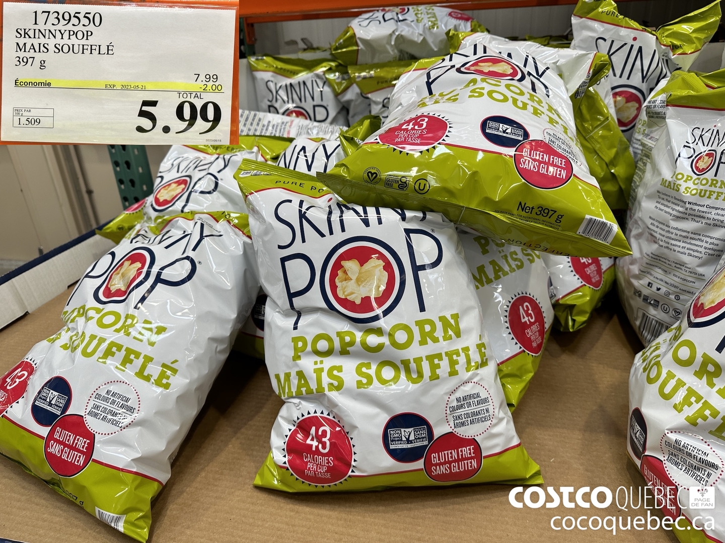 1739550 SKINNYPOP , MAIS SOUFFLE  ($2.00 INSTANT SAVINGS EXPIRES ON 2023-02-21) $5.99