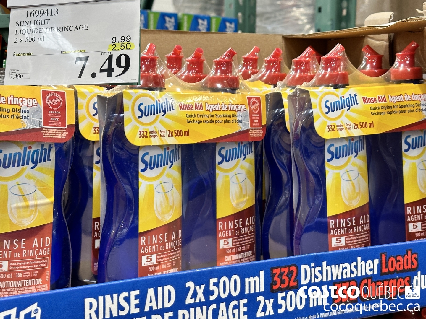 1699413 SUNLIGHT LIQUIDE DE RINCAGE 2 x 500 m! ($2.50 INSTANT SAVINGS EXPIRES ON 2023-05-21) $7.49