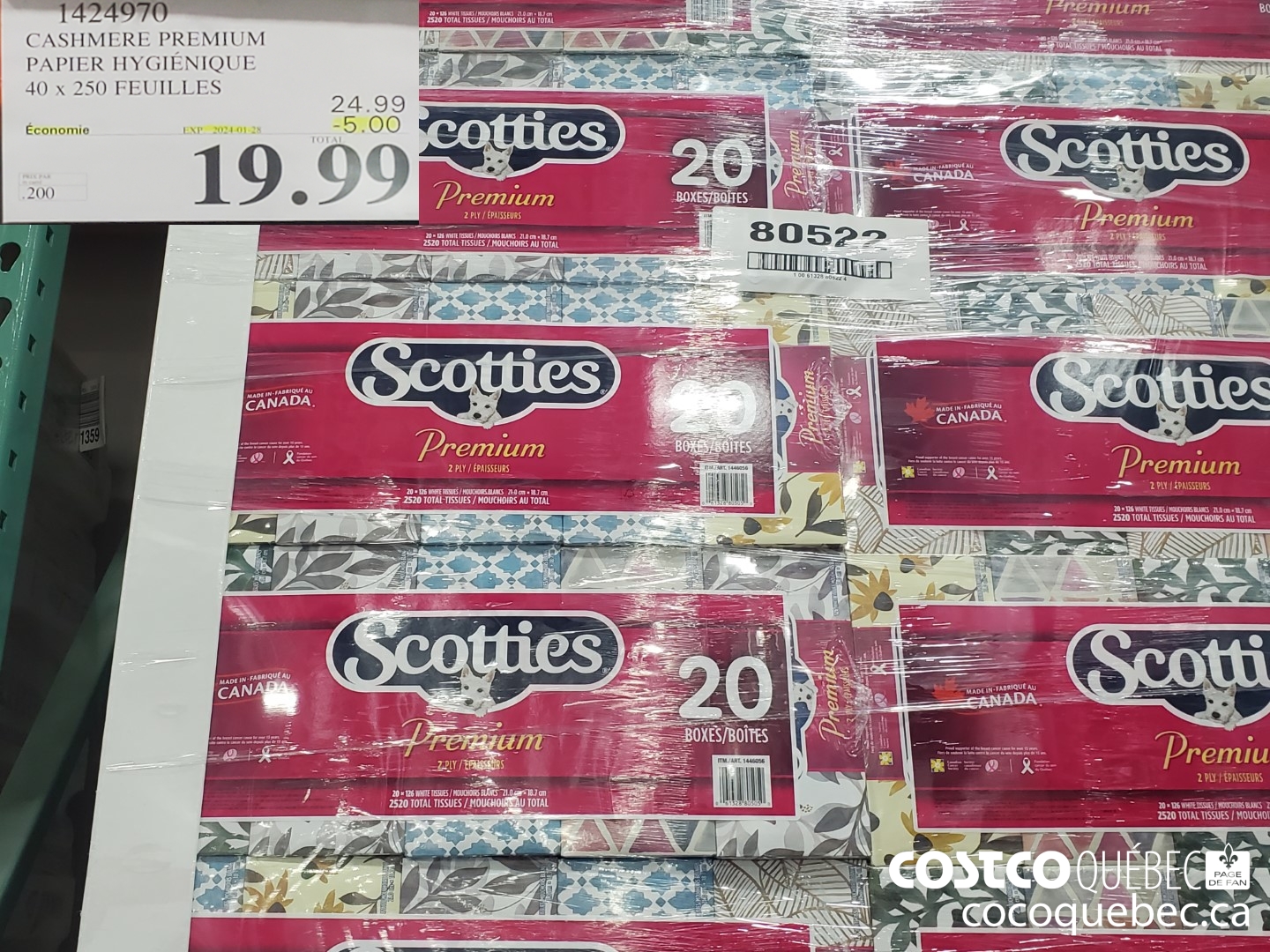 1424970 CASHMERE PREMIUM PAPIER HYGIENIQUE 40 x 250 FEUILLES  ($5.00 INSTANT SAVINGS EXPIRES ON 2024-01-28) $19.99