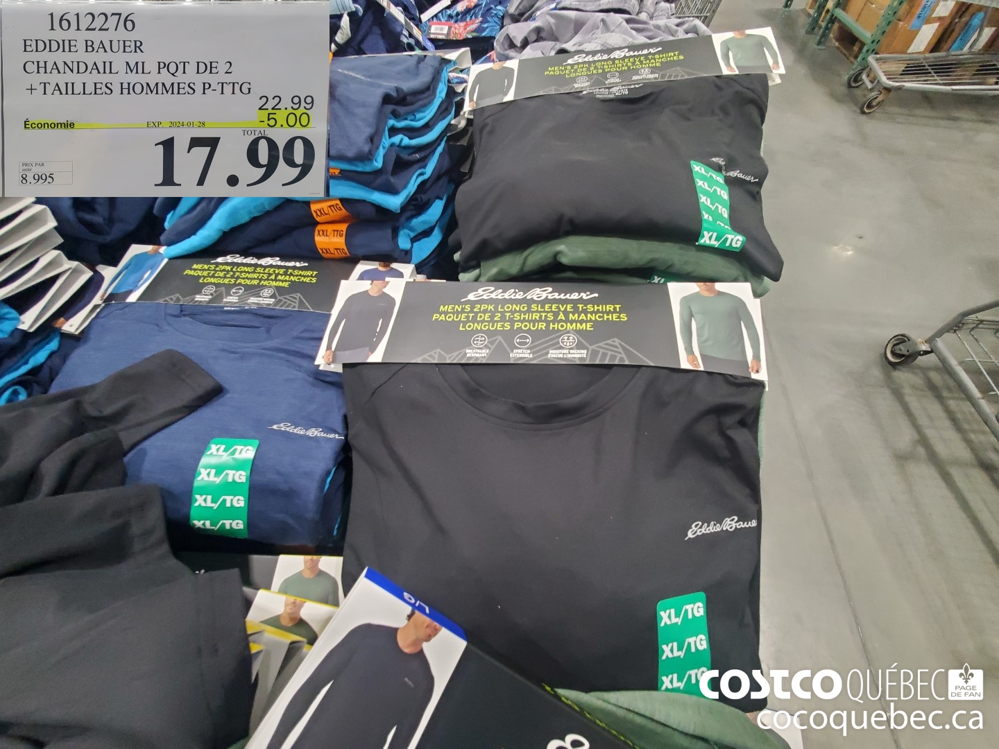 1612276 EDDIE BAUER CHANDAIL ML POT DE 2 +TAILLES HOMMES P-TTG ‘  ($5.00 INSTANT SAVINGS EXPIRES ON 2024-01-28) $17.99