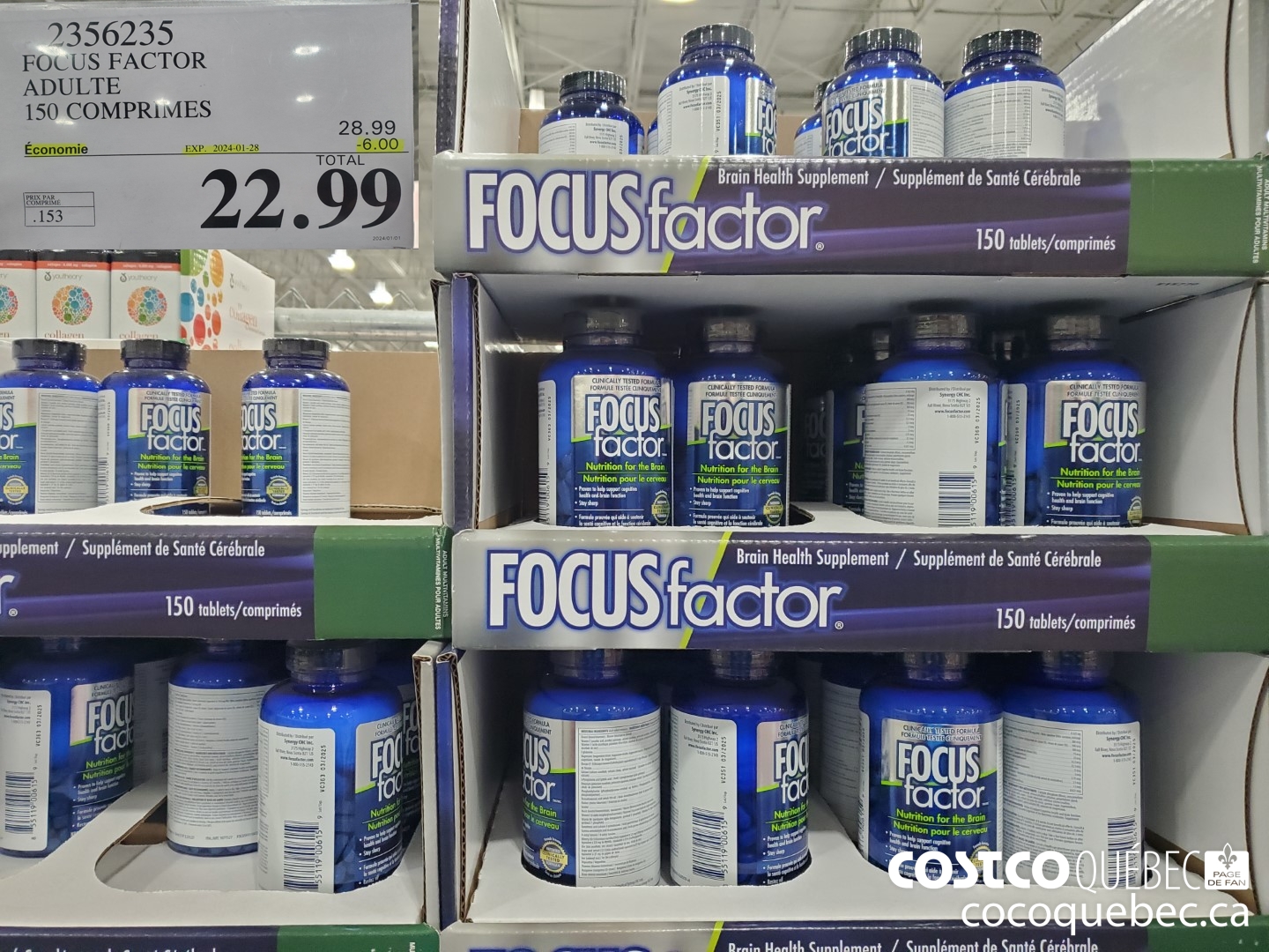 2356235 FOCUS FACTOR ADULTE 150 COMPRiIMES ($6.00 INSTANT SAVINGS EXPIRES ON 2024-01-28) $22.99