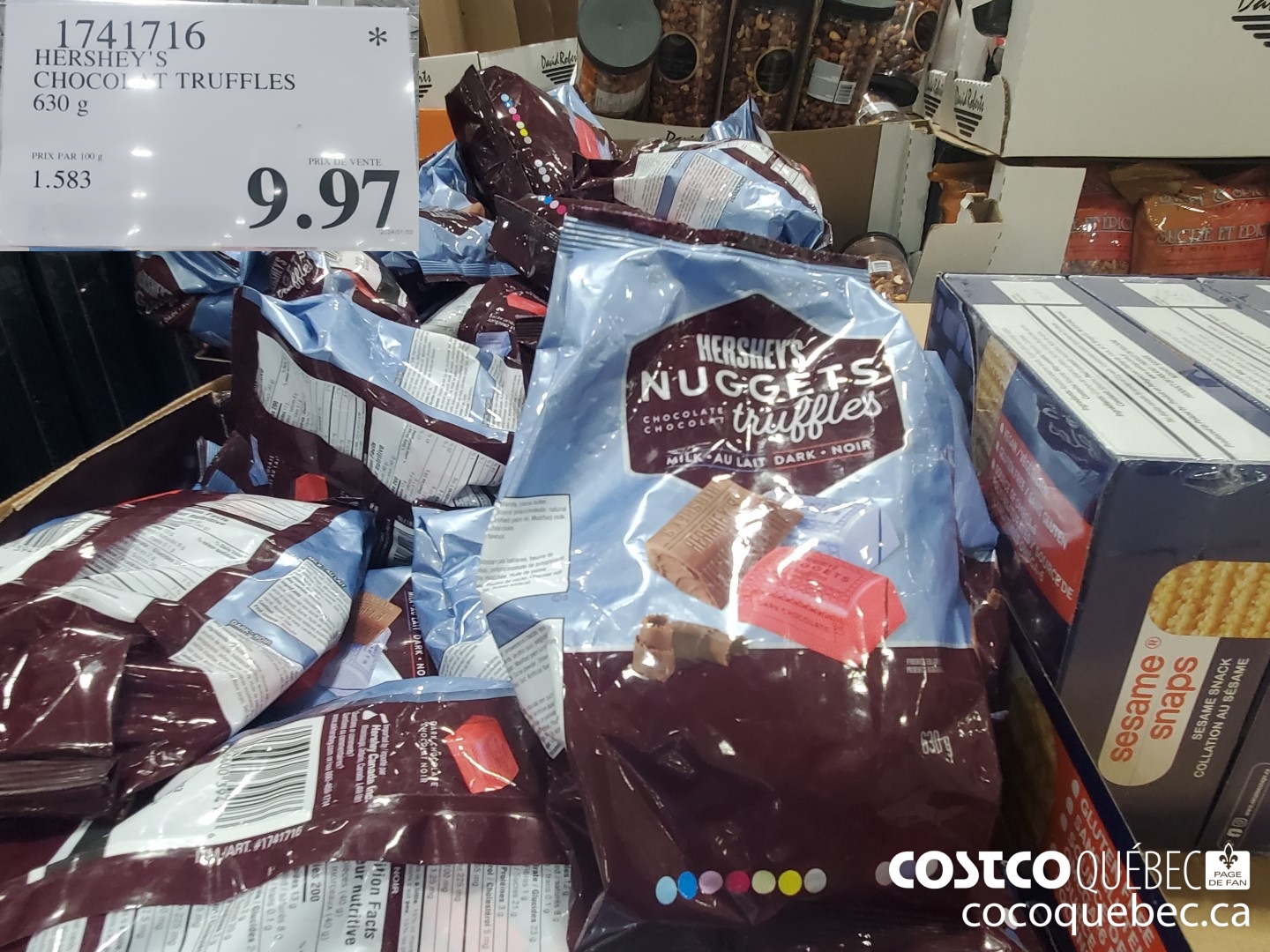 1741716 HERSHEY'S CHOCOLAT TRUFFLES 630 g $9.97