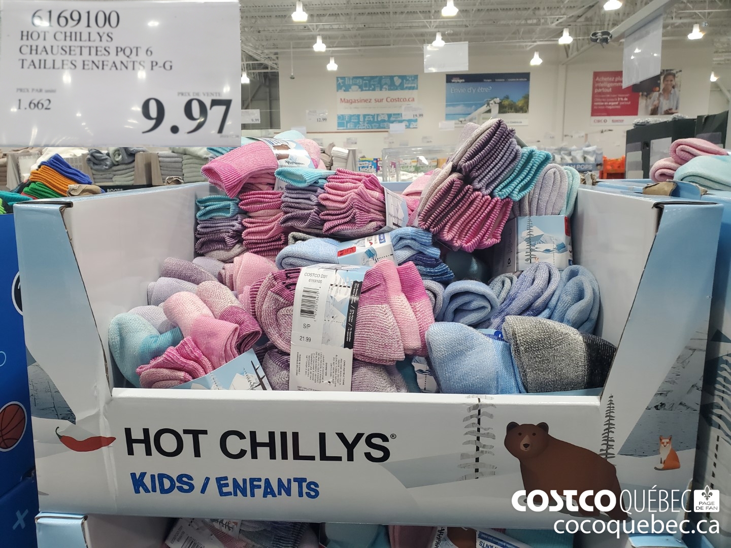 6169100 HOT CHILLYS CHAUSETTES POT 6 TAILLES ENFANTS P-G $9.97