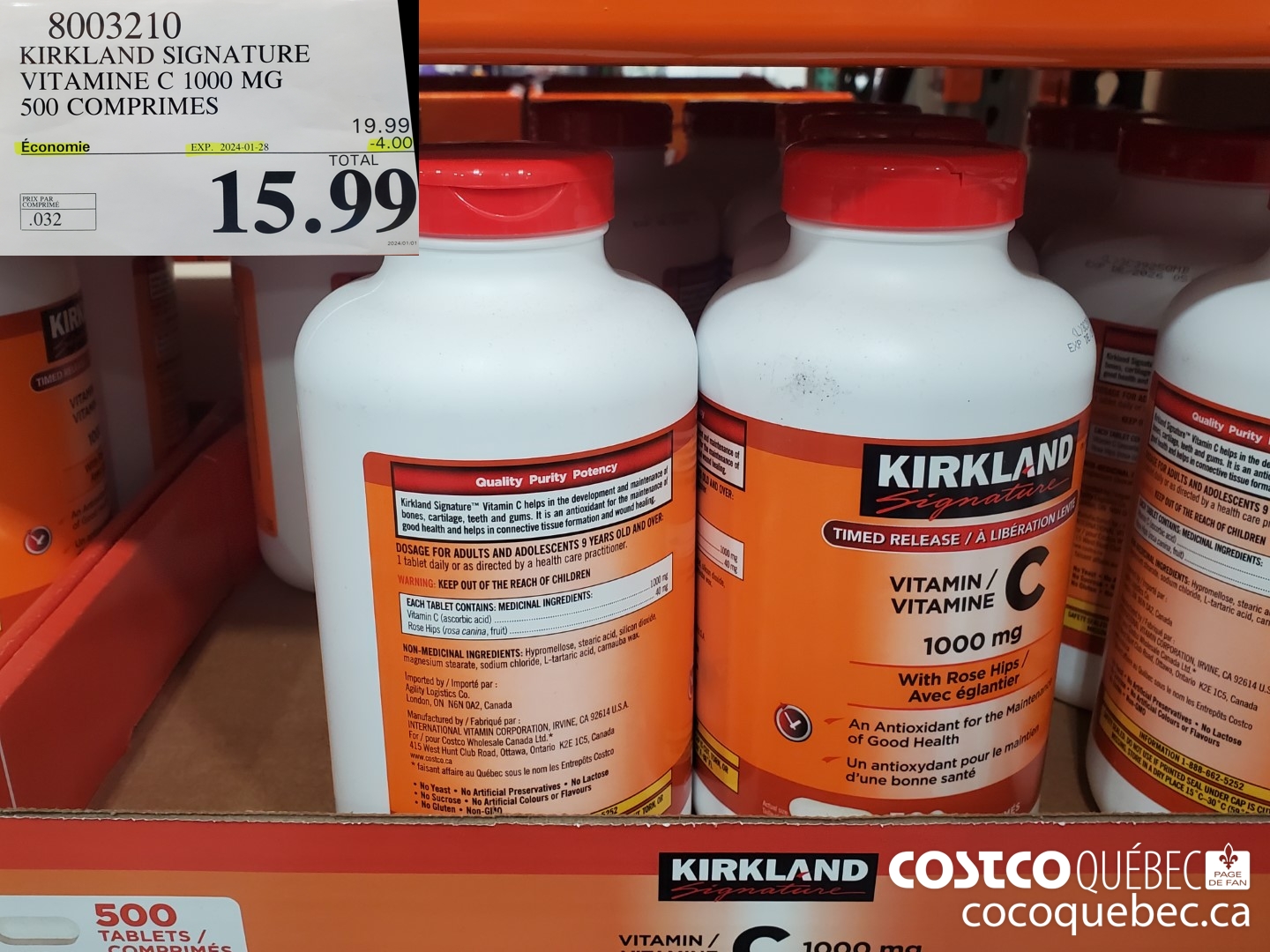 8003210 KIRKLAND SIGNATURE VITAMINE C  ($4.00 INSTANT SAVINGS EXPIRES ON 2024-01-28) $15.99