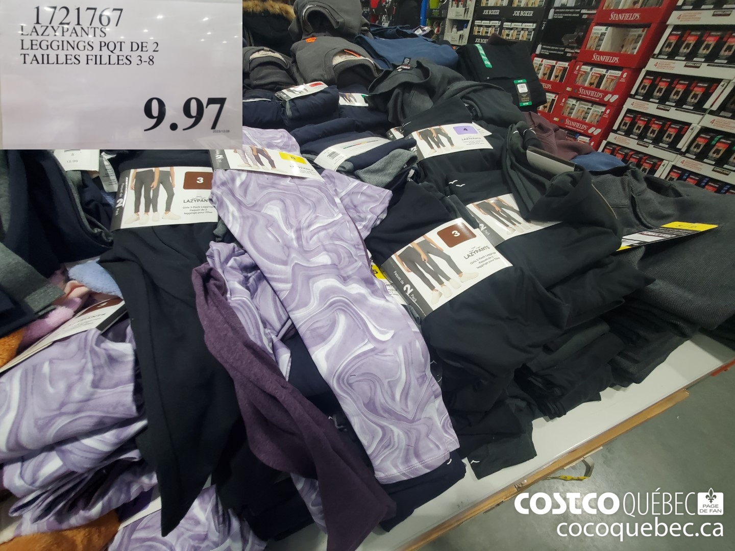 1721769 LAZYPANTS LEGGINGS POT DE 2 TAILLES FILLES 3-8 $9.97