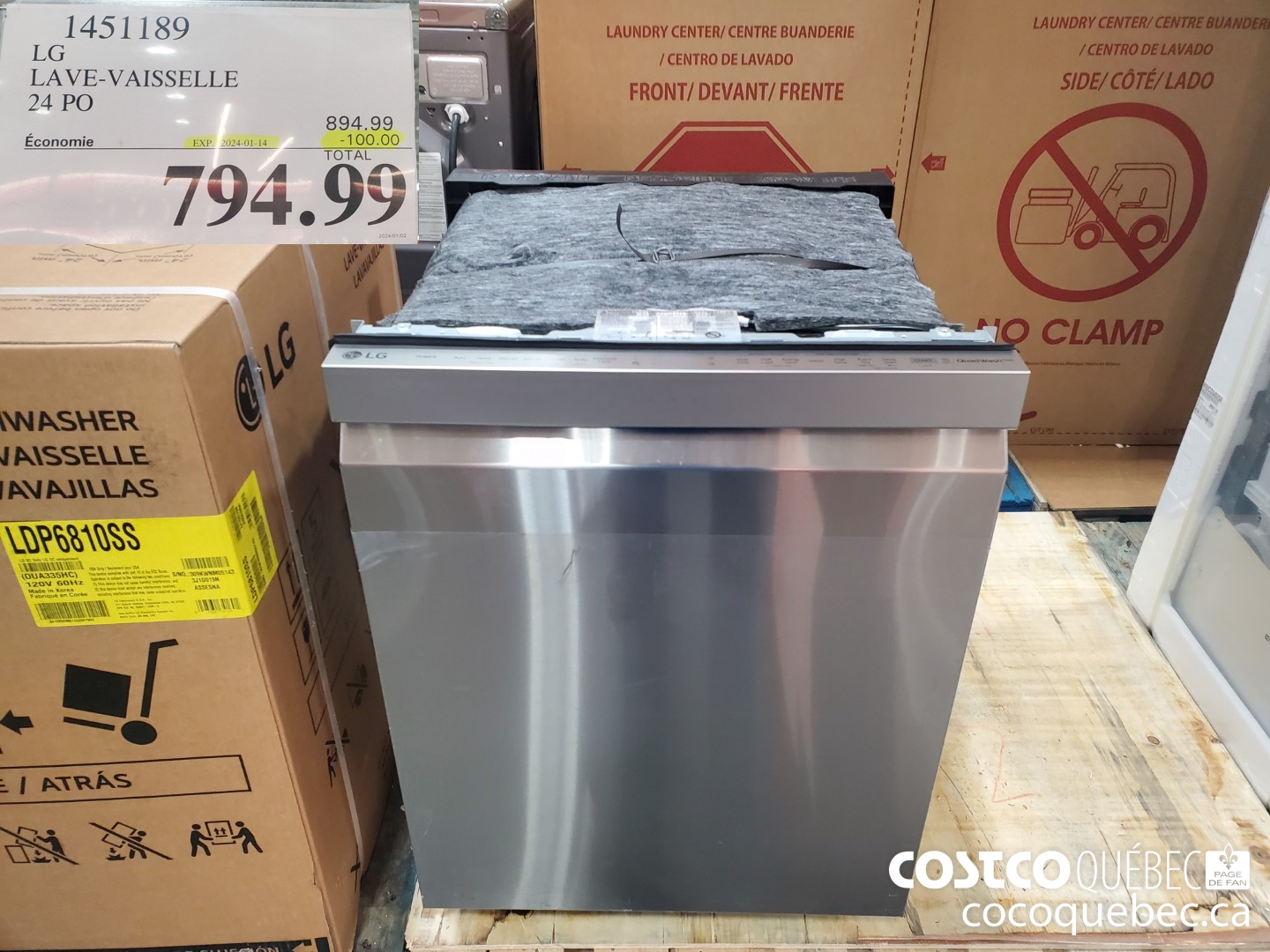 1451189 LG LAVE-VAISSELLE 24 PO ($100.00 INSTANT SAVINGS EXPIRES ON 2023-01-03) $794.99