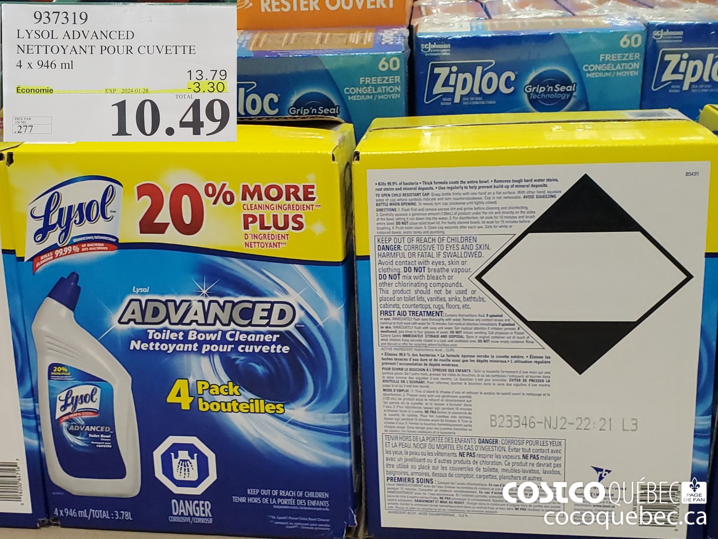937319 NETTOYANT POUR CUVETTE 4 x 946 ml ($3.30 INSTANT SAVINGS EXPIRES ON 2024-01-28) $10.49