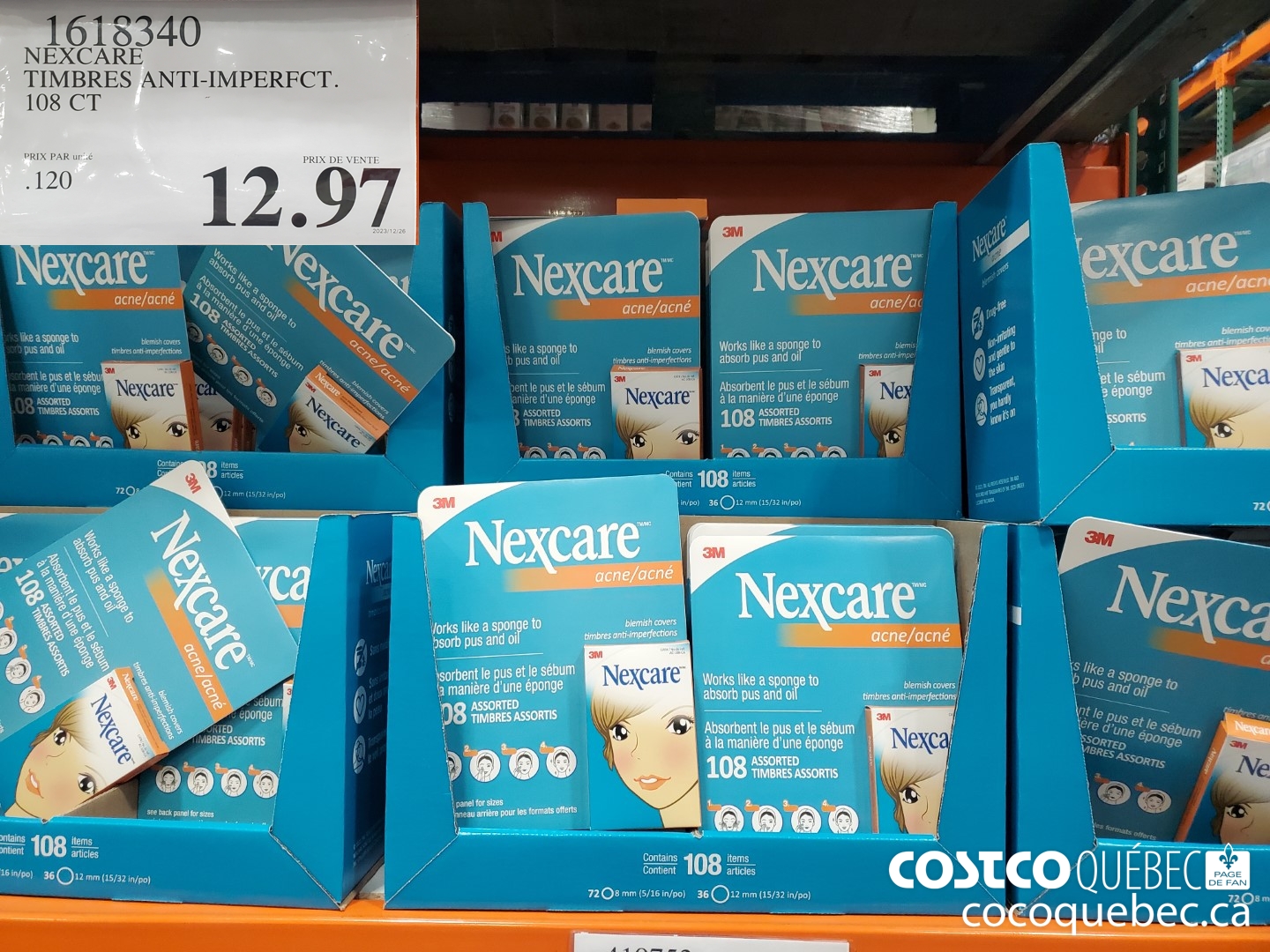 1618340 NEXCARE TIMBRES ANTI-IMPERFCT. 108 CT $12.97