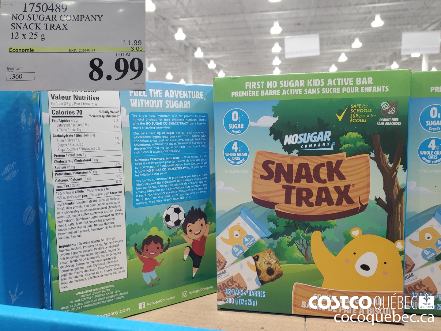 1750489 NO SUGAR SNACK TRAX PATE A BISCUIT 12x25 g  ($3.00 INSTANT SAVINGS EXPIRES ON 2024-01-14) $8.99