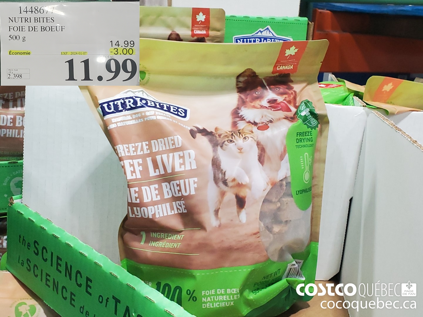 1448667 NUTRI BITES FOIE DE BOEUF ($3.00 INSTANT SAVINGS EXPIRES ON 2024-01-07) $11.99