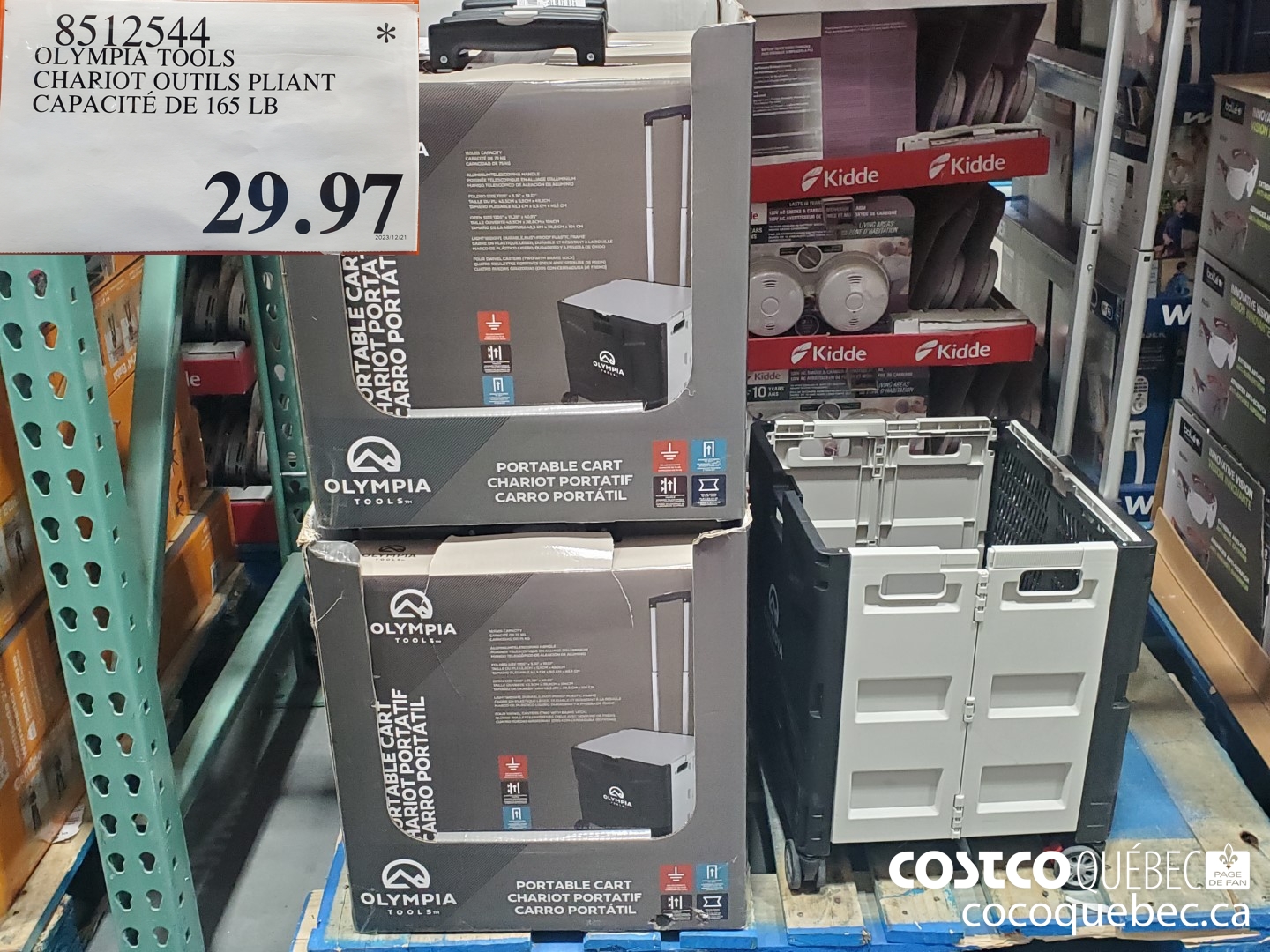 8512544 OLYMPIA TOOLS CHARIOT OUTILS PLIANT CAPACITE DE 165 LB $29.97