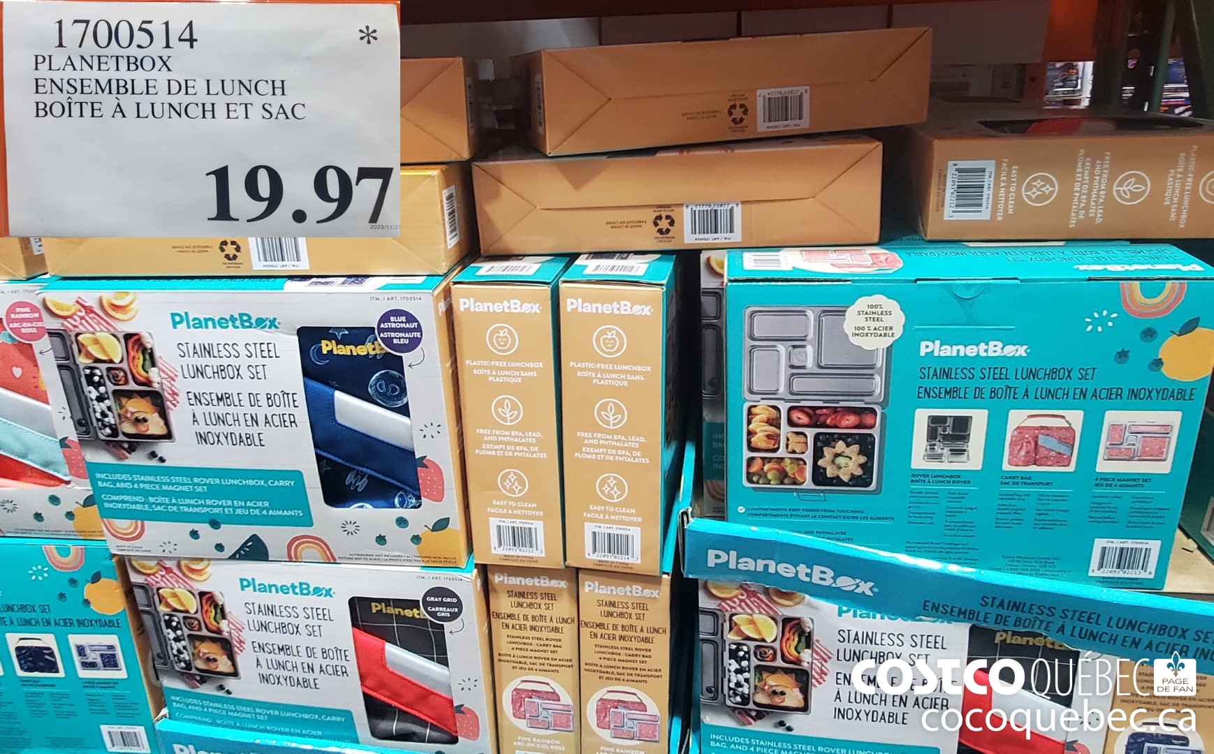 1700514 PLANETBOX ENSEMBLE DE LUNCH BOITE A LUNCH ET SAC  $19.97